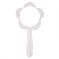 RAGUPEL Hand Mirrors with Handle,Sunflower Shape Hand Mirror 6.3"*3.3"*0.4" Handheld Mirror,Aluminum Mirror Small Mirror,White