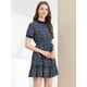 thumbnail image 3 of INSPIRE CHIC Vestido Floral De Mujer Gasa Con Volantes Ribete Lazo En La Cintura Elegante Verano Vestidos Hasta La Mitad Del Muslo Azul oscuro L, 3 of 5