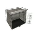 thumbnail image 6 of Geometric Dog Crate Cover, Modern Monochrome Design Dimension Effect Striped Cubes Pattern, Easy to Use Pet Kennel Cover Small Dogs Puppies Kittens, 7 Sizes, Seal Brown and Eggshell, by Ambesonne, 6 of 6