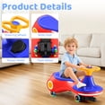 thumbnail image 4 of Erivess 12V Electric Wiggle Car with Pedal, 3 in 1 Swing Car for Kids, Flashing Wheels, Music, Anti-Rollover, Rechargeable Battery, Ride on Toys for Ages 3+,130 Lbs (Red), 4 of 7