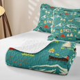 thumbnail image 4 of Erosebridal RV Car Outdoor Deer Bed Spread Queen for Boys Men, Teal Mountain Camping Queen Coverlet Set, 3 Pieces, 4 of 7