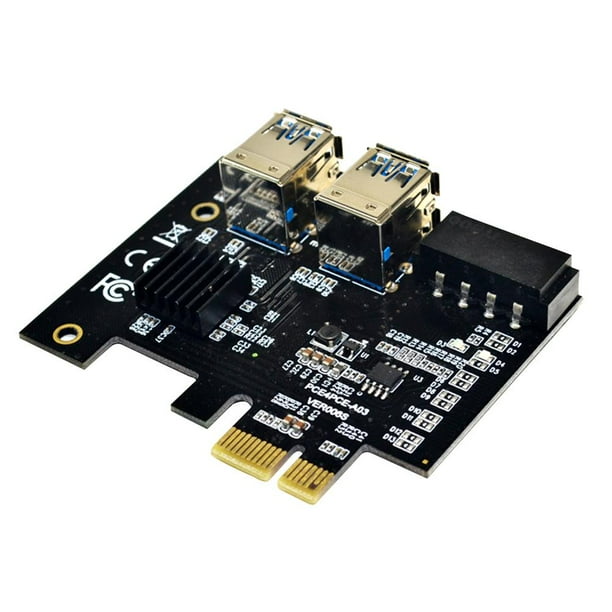 Adaptador PCIe a PCIe 1x a 16x 1 a 4 USB 3.0 Mining Riser Card Molex 4 Pin Likrtyny Componentes de Computadoras
