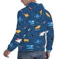thumbnail image 6 of Picia Colorful Ocean Shark Pattern Casual Men's Hoodie - Lightweight Hooded Sweatshirt with Kangaroo Pocket, Comfortable Pullover for Everyday, Travel-X-Large, 6 of 7