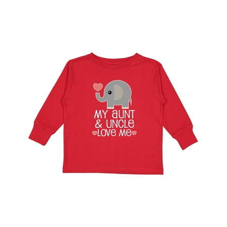 

Inktastic My Aunt and Uncle Love Me Niece Nephew Elephant Gift Toddler Boy or Toddler Girl Long Sleeve T-Shirt