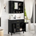 thumbnail image 4 of Euroco 36'' Medicine Cabinet, Wall Mounted Bathroom Storage Cabinet, Modern Bathroom Wall Cabinet with Mirror, Mirror Cabinet with 3 Doors (Not Include Bathroom Vanity ), 4 of 9