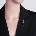 thumbnail image 1 of Dual Dancer Elegant Brooch Oil-dripping Rhinestone Shining Badge Pin Collar Scarf Pin Jewelry, 1 of 8