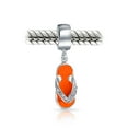 thumbnail image 2 of Bling Jewelry Womens Personalized Pink Orange Flip Flop CZ Dangle Charm Bead for Travel Bracelets, 2 of 5