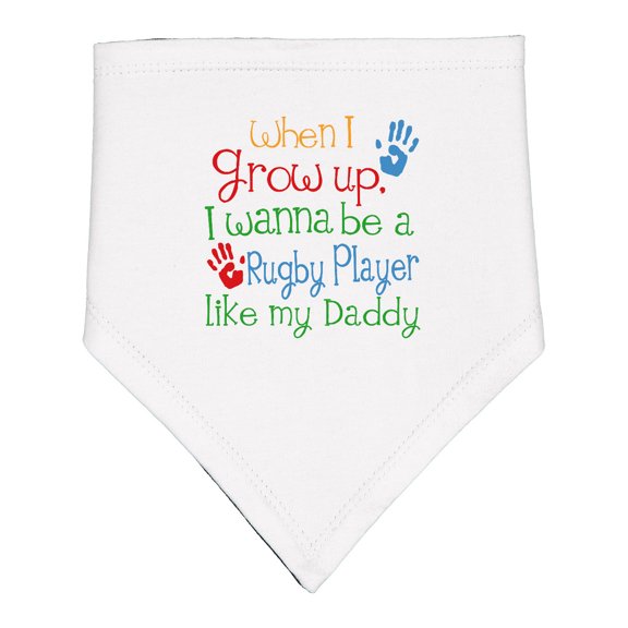 Inktastic Rugby Player Like Daddy Baby Bandana Bib