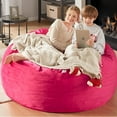 thumbnail image 3 of Codi Giant Bean Bag Chair with Filler Included, 5 FT | Comfy Large Pink Beanbag Chairs for Adults, Memory Foam Added | Machine Washable, 5ft, 3 of 14