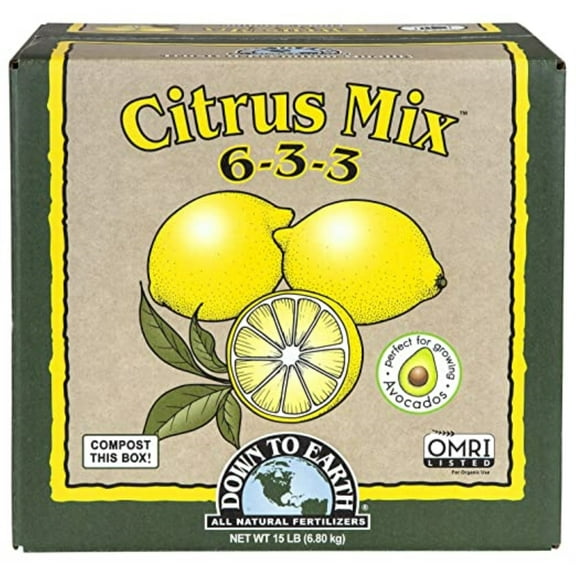 Down to Earth Organic Citrus Fertilizer Mix 6-3-3, 15 lbs.