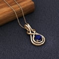 thumbnail image 2 of TriJewels 0.52 ct Round Blue Sapphire (5.00 mm) Solitaire Infinity Love Knot Pendant Necklace in 10K Rose Gold, 2 of 5