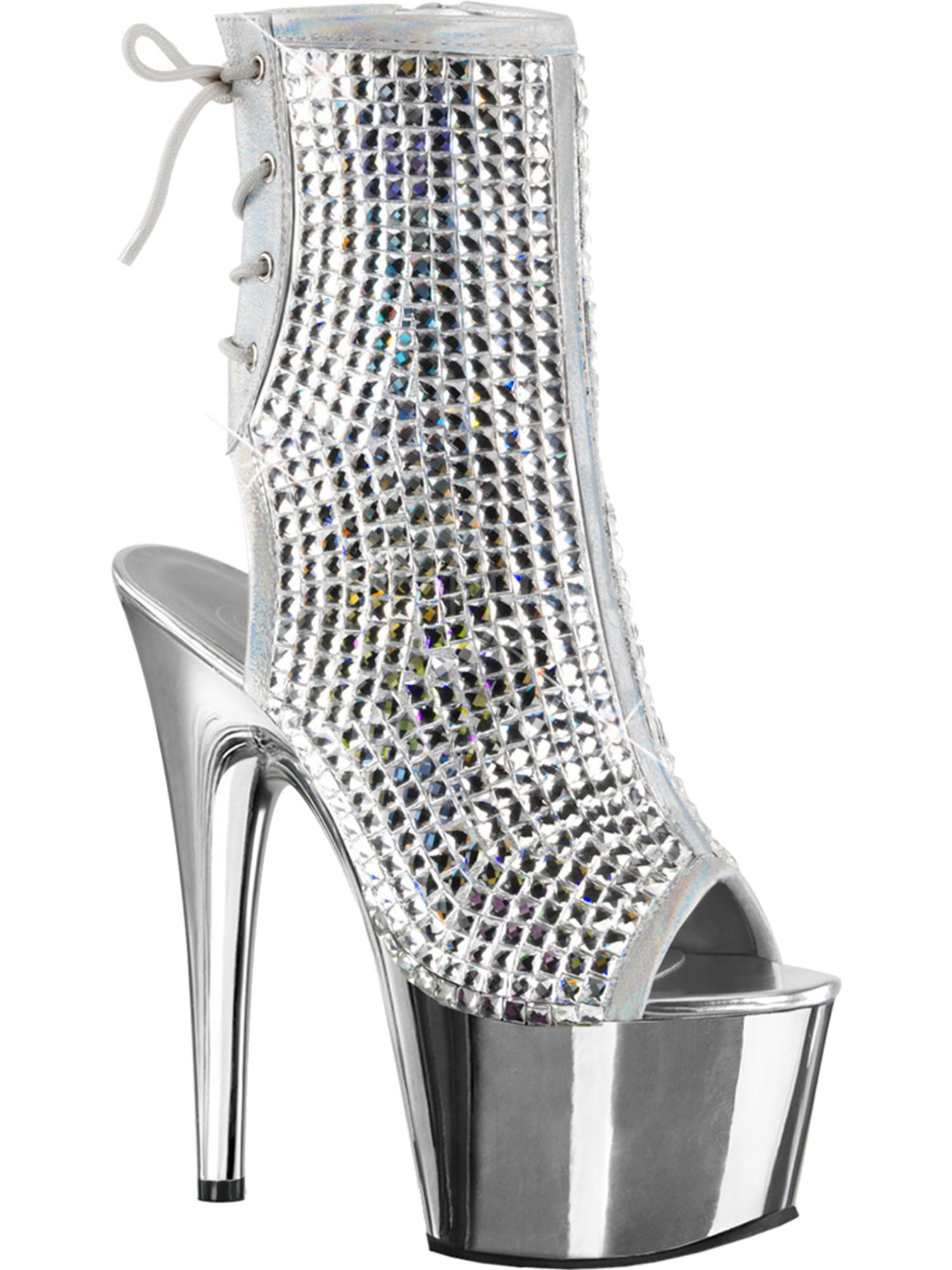 Buy > open toe sparkly heels > in stock