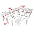 thumbnail image 2 of 8 Person Modern Metal Leg Office Workstation Desk Set, #OT-SUL-FPM131, 2 of 2