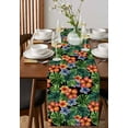 thumbnail image 4 of nqOlkjepod Tropical Botanical Table Runner 72 Inches Long Farmhouse Dress Scarves, Summer Watercolor Floral Leaves Dining Tablerunner for Coffee Table/Kitchen Island/Party Décor, 16" x 72", 4 of 8