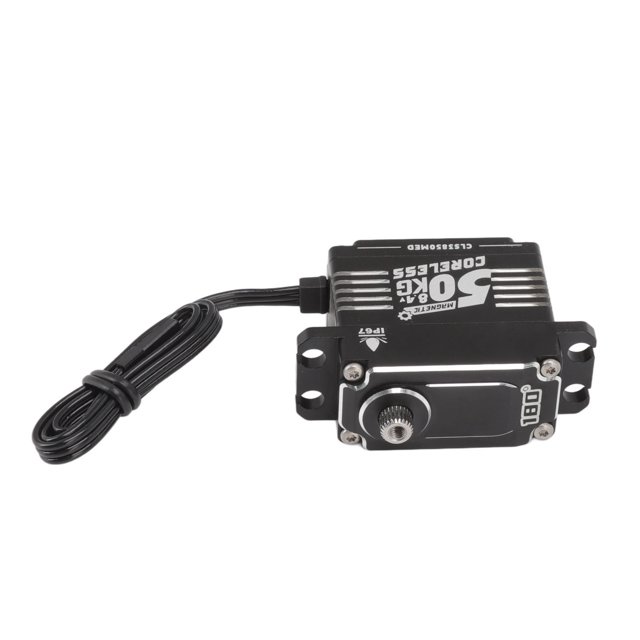 FLASH HOBBY 50KG Coreless Servo, High Torsion Programmable IP67 Waterproof RC Gear Steering Servo, Aluminium Alloy RC Steering Gear For RC Cars Robot Mechanical Arm