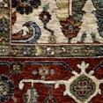 thumbnail image 4 of 8' X 11' Ivory Red Green Grey Blue And Navy Oriental Power Loom Stain Resistant Area Rug With Fringe, 4 of 4