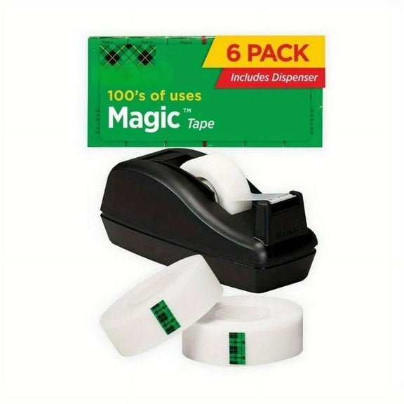 SUGARMOM C-40 1” Core Attached Heavy Duty Deluxe Desktop Tape Dispenser - Black