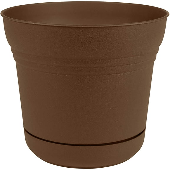 Bloem (#SP0745) Saturn Collection Planter with Saucer, Chocolate -7"