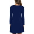 thumbnail image 2 of Women's Long Sleeve Pockets Casual Swing T-Shirt Dresses, 2 of 2