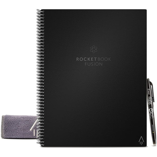 Rocketbook Fusion Smart Reusable Notebook, Infinity Black, Letter Size