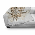 thumbnail image 3 of Fleur De Lis Soft Flannel Fleece Throw Blanket, Antique Heraldry Vintage Floral Swirls Traditional Old Fashion, Cozy Plush for Indoor and Outdoor Use, 50" x 70", Brown White, by Ambesonne, 3 of 6
