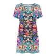 thumbnail image 5 of Puntoco Vestido De Manga Corta Para Mujer Vestido De Cuello Redondo Con Estampado Floral Vestido De Cuello Redondo De Manga Corta Color M,Regalos Para Mujer Joven, 5 of 5