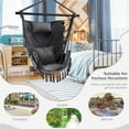 thumbnail image 4 of YYAo Hammocks Hanging Chair, Macrame Chair, Hammock Chair, Hanging Rope Swing Chair with Soft Pillow and Cushions-Gray, 4 of 9