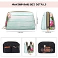 thumbnail image 5 of Xecao Flowers And Turquoise Wooden Print Fashion Makeup PVC Bag Large Capacity Travel Cosmetic Bag for Women Organizer Toiletry Clutch, 5 of 8