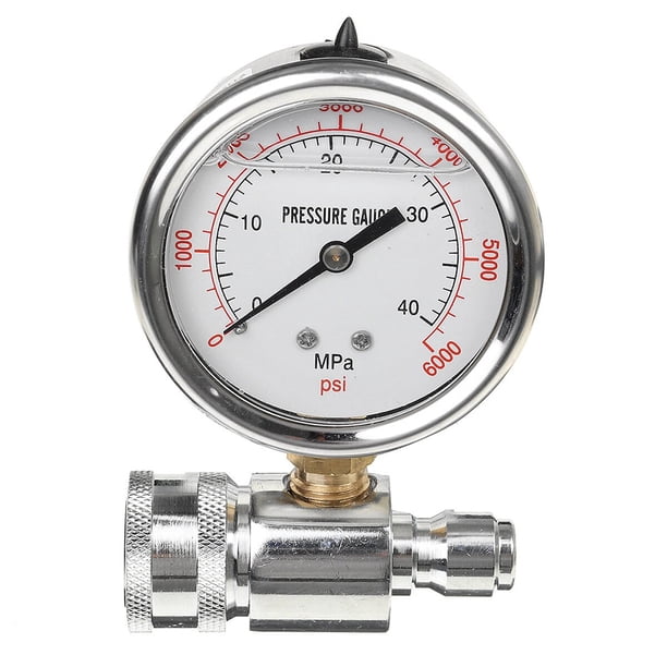 Manómetro de lavadora a presión FLhrweasw 6000PSI/40MPa conector QD 3/8 pulgadas
