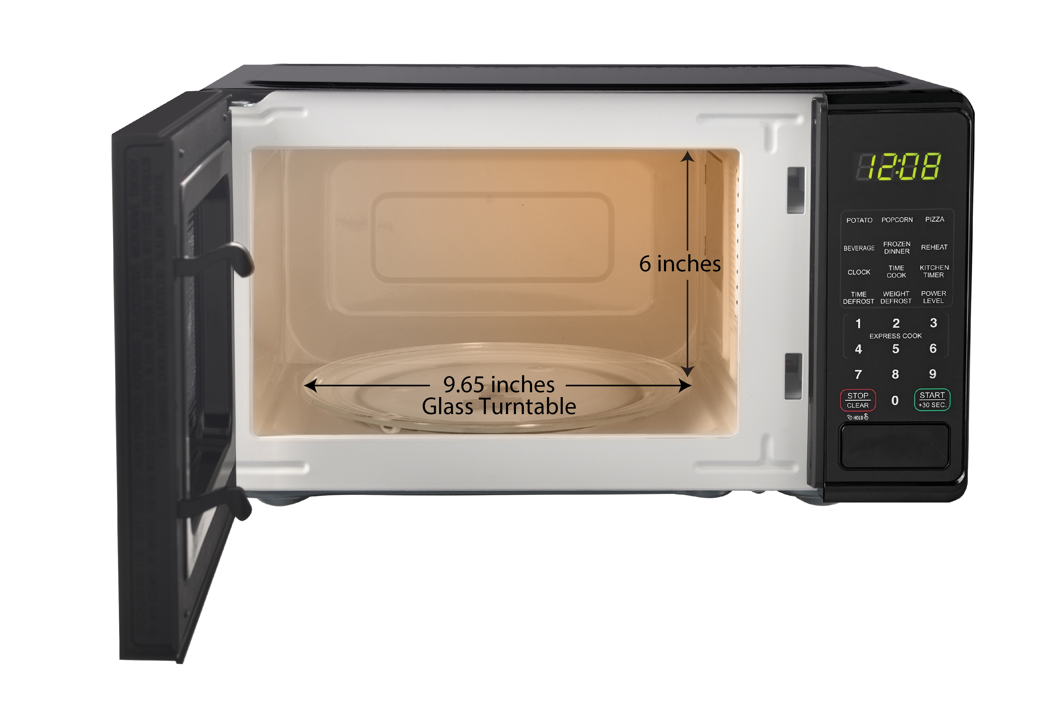 Mainstays 0.7 Cu ft Countertop Microwave Oven, 700 Watts, Black, New - image 6 of 10