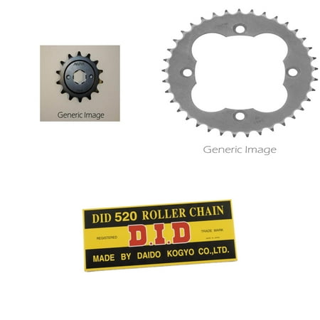 520 Standard Chain Natural, Front & Rear Sprocket Kit for HONDA ATC250R 1986