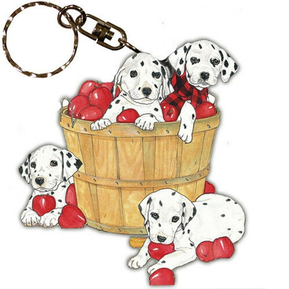 Dalmatian Keychain, Souvenir Key Holder, Dog Charm Tag, Pet Key Rings Craft Ornaments, Wooden Die-Cut