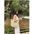 thumbnail image 3 of Nvzi Bolso de hombro tejido, bolso de mano tejido y bolso de cosméticos, bolsos de mano tejidos elegantes para playa de verano 17,71 x 0,78 x 15,74 pulgadas - Blanco, 3 of 5