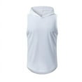 thumbnail image 5 of SDNall Sleeveless Hoodies for Men Summer Hoodies for Men Solid Color Sleeveless Hooded Blouse Workout Hoodies (White Sizes:M-3XL), 5 of 9