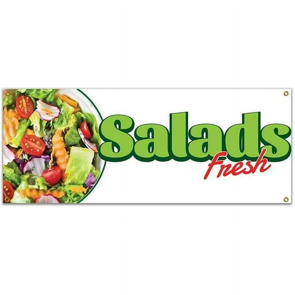 48 in. Salads Banner with Concession Stand Food Truck Single Sided