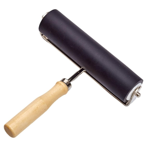 Heavy Duty Rubber Roller Craft Roller Press Construction for Handle for Printmaking Block Printing Gluing Oil Painting Kids 15cm