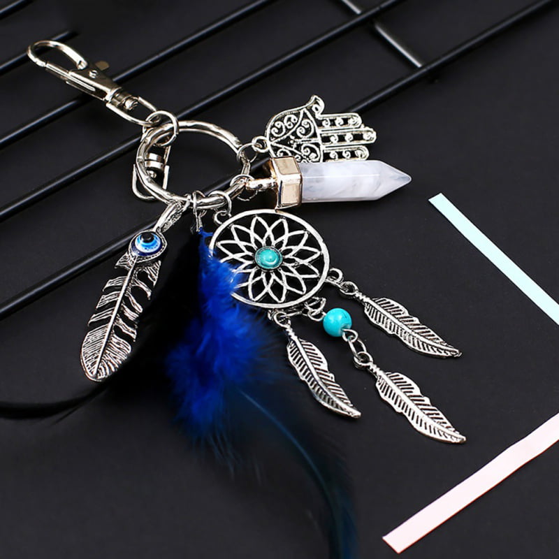 Cool Feather Plumage Keychain KeRing Metal Bag Pendant Accessories Gift Present 