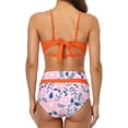 thumbnail image 5 of Women's Bikini Set Cutout Print High Waisted Bows Two Piece Bikini, 5 of 7