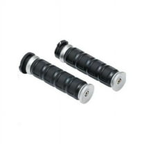 Kuryakyn Dillinger Handlebar Grips For Dual Cable Throttle Control: 1996-2019 Harley-Davidson Motorcycles, Silver, 1 Pair 6672