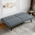 thumbnail image 3 of Jopat 63" Convertible Futon Sofa Bed,Modern Loveseat Sleeper Sofa Couch with 5-Position Adjustable Backrest for Small Spaces,Living Room,Grey, 3 of 7