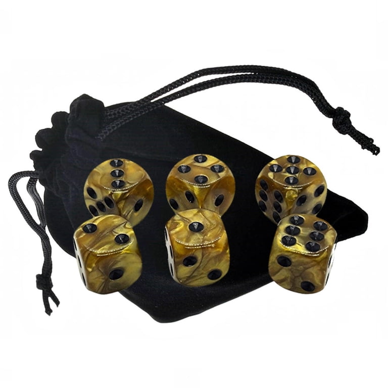 Paerized Pearlized Dice Set w/ Pouch & Cup - Bronze / Dark Gold - Walmart.com