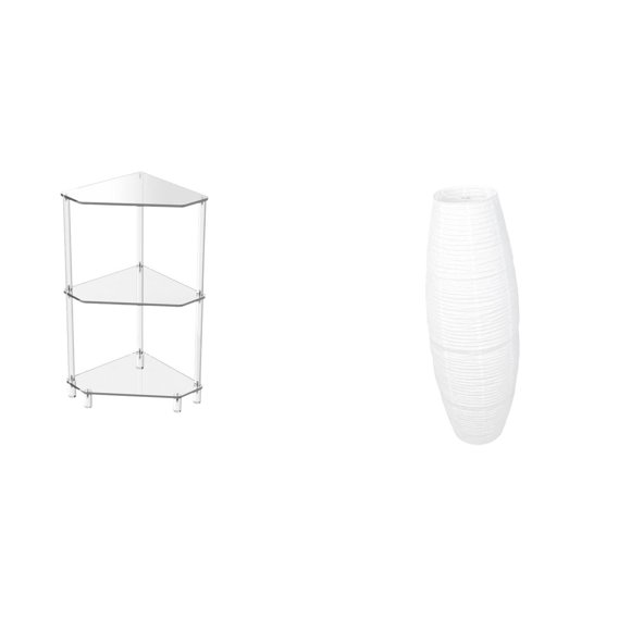 Mesa auxiliar de esquina,Mesa auxiliar de esquina de acrílico de 3 niveles,Cubierta de lámpara de pie,Lámpara de pie con pantalla de papel de arroz,decoración para lámpara,Pantalla de