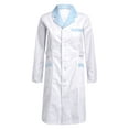 thumbnail image 3 of Zaldita Women's Lab Coat Long Sleeve Medical Coat With Big Pockets Halloween Scientist Dress Up White Peaked Lapel XXL, 3 of 7