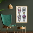 thumbnail image 2 of Skull Wall Art with Frame, Colorful Ornate Mexican Sugar Shape Flower and Heart Pattern Calavera Humor, Printed Fabric Poster for Bathroom Living Room, 23" x 35", Multicolor, by Ambesonne, 2 of 2