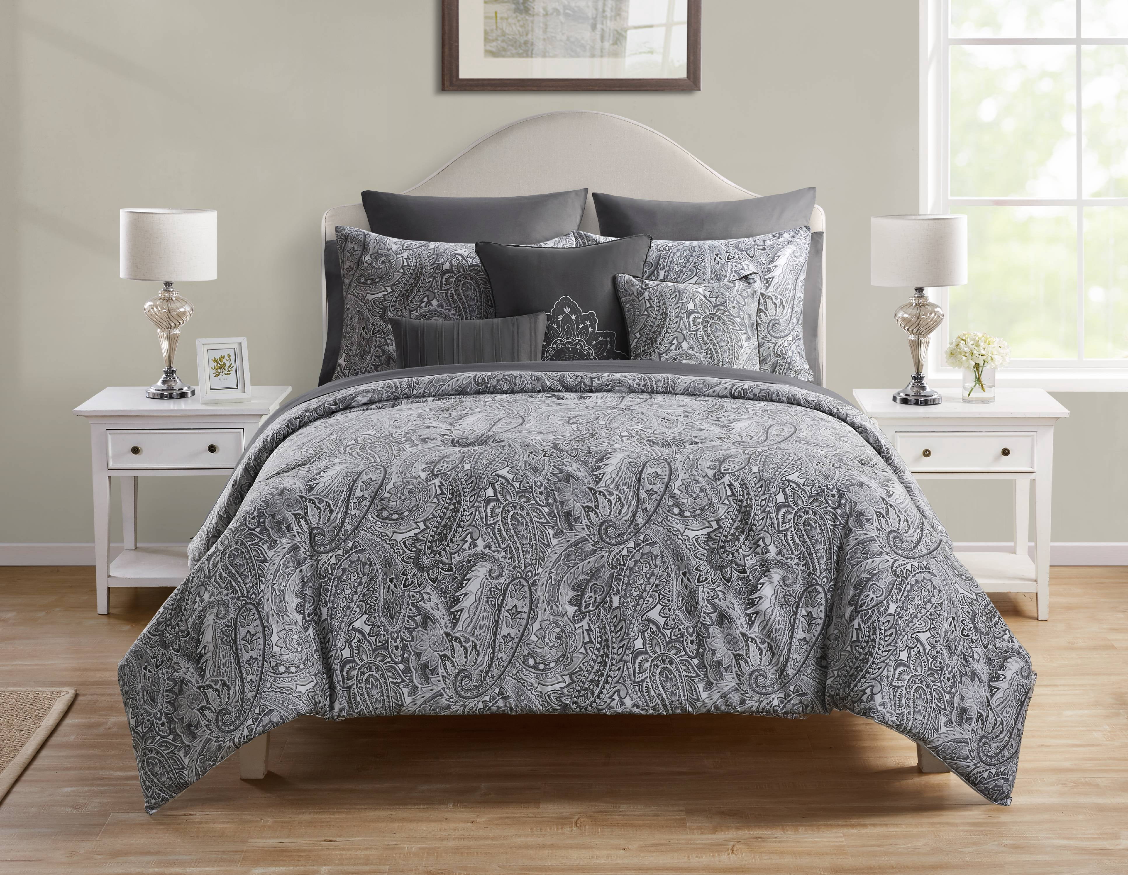 VCNY Home Lila Reversible Paisley BedinaBag Comforter Set, Queen