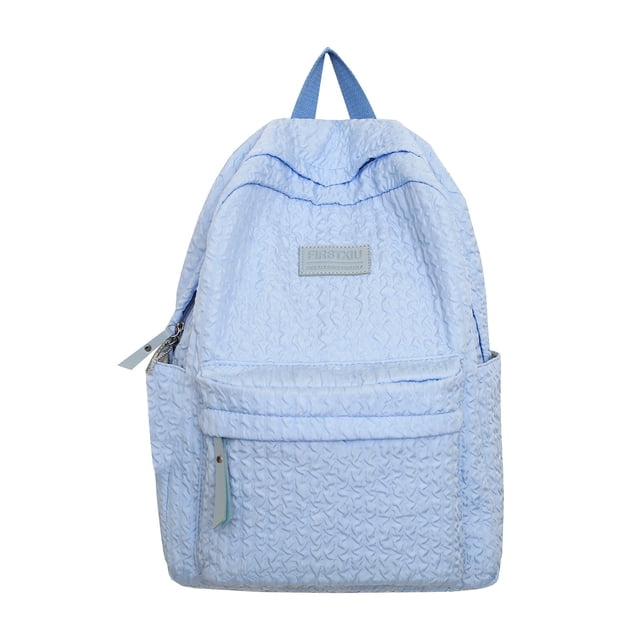 YOUSNH School Bag Simple Breathable Texture Pattern Waterproofing Lightweight Backpack New Durable Load Reducing Large Capacity Student Shoulders Bag Backpacks Blue