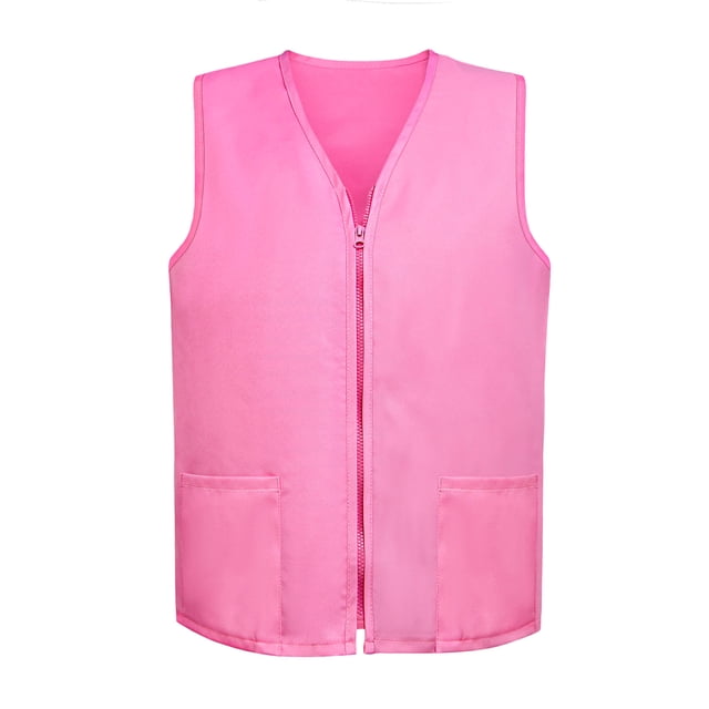 TOPTIE Adult Volunteer Work Vest Event Supermarket Apron Vests - Pink