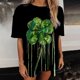 thumbnail image 5 of Blusa informal de manga corta con cuello redondo y manga corta para mujer con estampado del día de San Patricio Pompotops hkajfhjk460271, 5 of 6