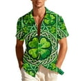 thumbnail image 3 of VBTAPA Mens 2026 St Patricks Day Shirts Short Sleeve Clover Button Down Shirt Green Shamrock Casual Holiday Tops Green M, 3 of 9