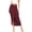 Wine, variant on Women's Asymmetrical Midi Skirt, High Waist Draped Casual Skirt with Wrap Waist, Solid Color Elastic Waist Maxi Skirt for Daily Wear, Spring, Summer and Autumn Black L